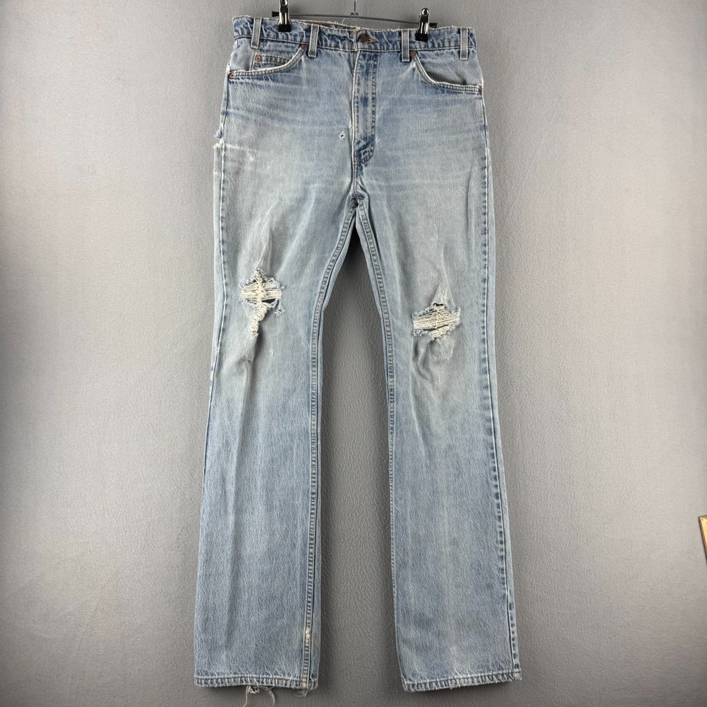Vintage Levis Jeans Mens 36x36 (Fits 34x35) Blue Denim 517 Bootcut Made in USA
